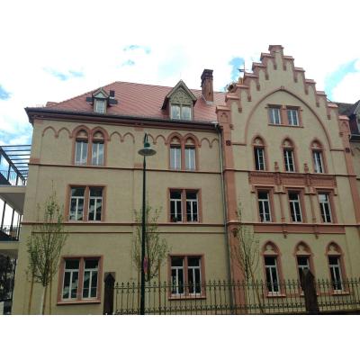 Elisabethenstift Darmstadt, Denkmalfenster nach Originalbestand rekonstruiert, EG restaurierte Originalfenster